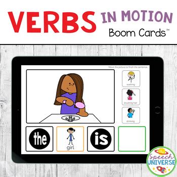 Verbs In Motion BOOM Cards Distance Learning By Speech Universe TPT