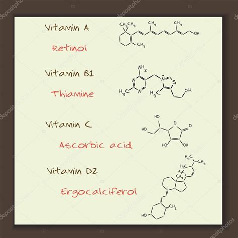 Formulas Of Vitamins A B C D Stock Vector By ©olale 76029909