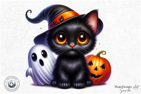 48 Halloween Black Cat Clipart