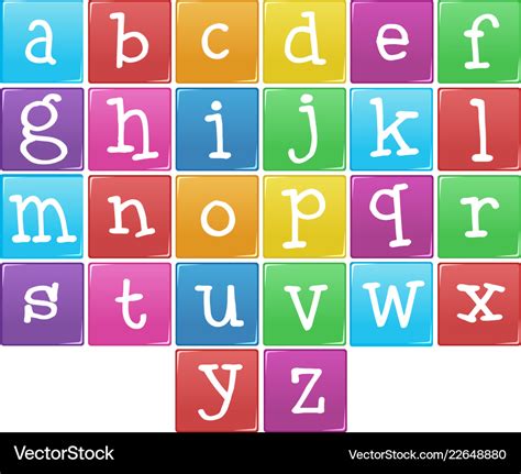 English alphabet from a to z Royalty Free Vector Image