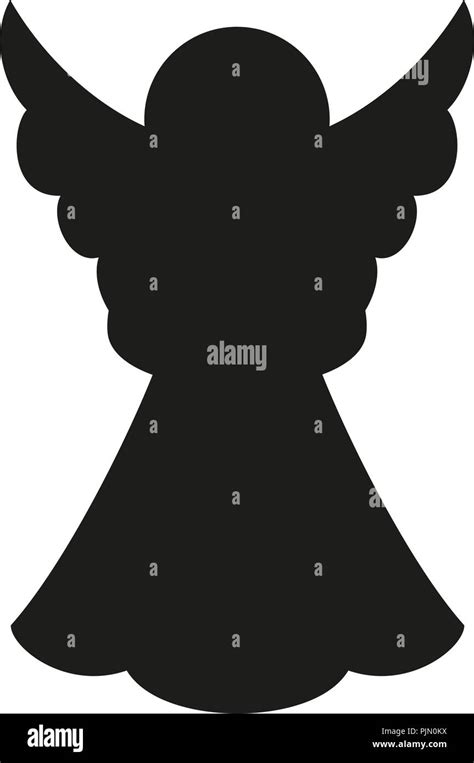 Black And White Christmas Angel Silhouette Stock Vector Image And Art Alamy