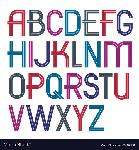 Set Upper Case English Alphabet Letters Royalty Free Vector