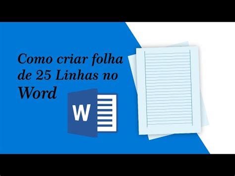 Como Criar Folha De Linhas No Word Youtube