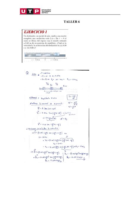 Ejercicios semana 10 Calculo Aplicado a La Física 1 TALLER Studocu