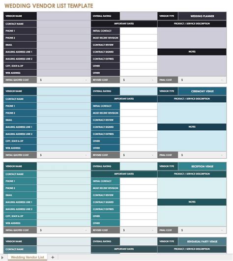 Vendor Comparison Template Database