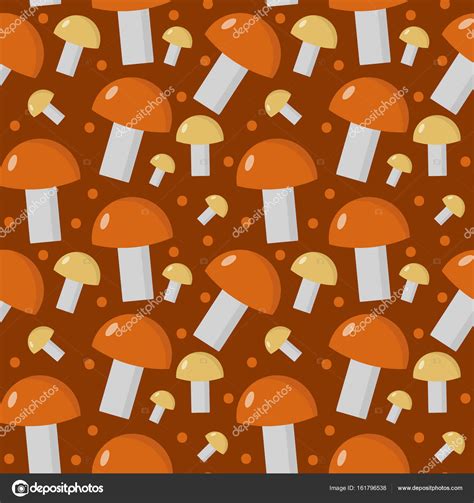 Mushrooms Seamless Pattern Boletus Edulis Endless Background Texture