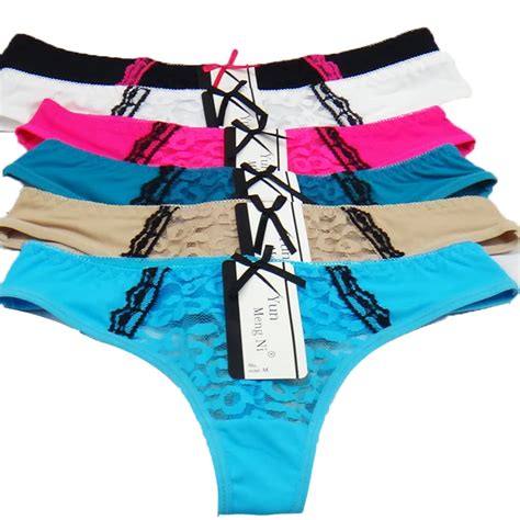 Pack Of Sheer Laced Thong Lady Panties Sexy Women Underwear Lady G