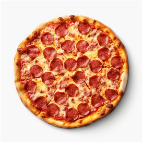 Pizza Pepperoni Saborosa Isolada Em Fundo Branco Imagem Premium