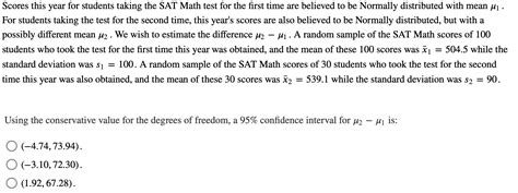 Solved Scores This Year For Students Taking The Sat Math