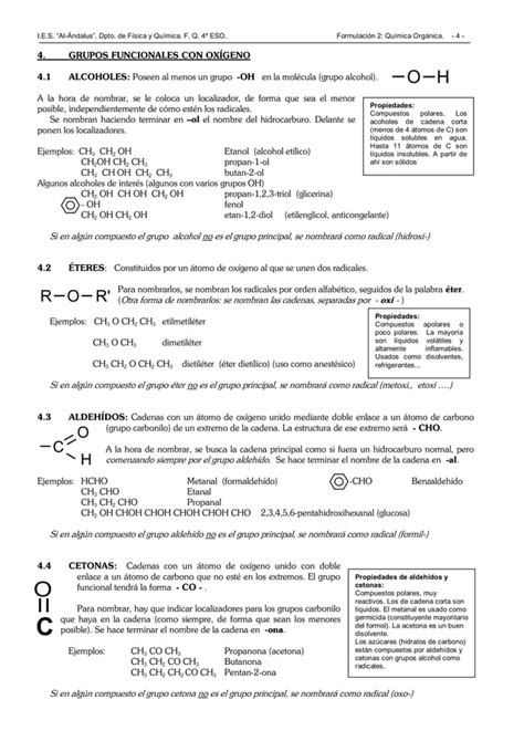 Formulación Orgánica Química Del Carbono