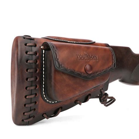 Tourbon Leather Recoil Pad Cheek Rest Riser Gun Buttstock Cover Ammo