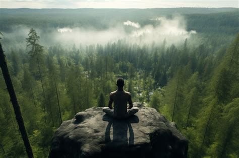 Free AI Image | Person practicing yoga meditation outdoors in nature