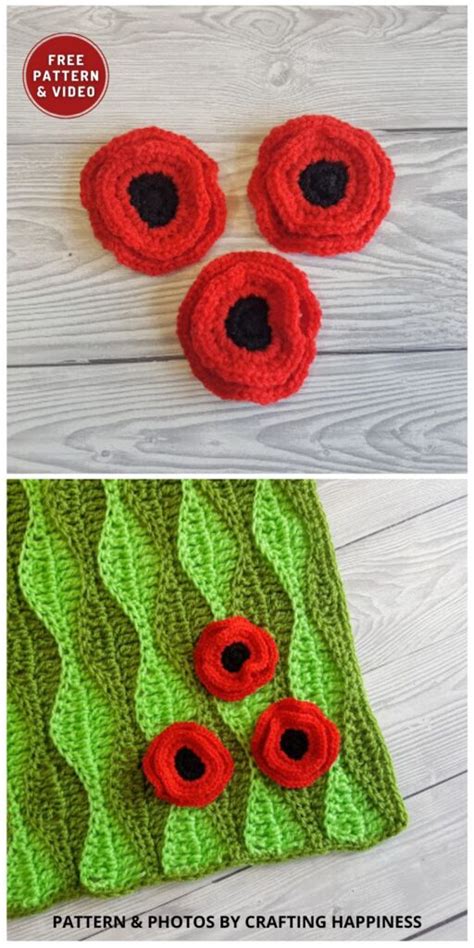 Free Crochet Poppy Patterns For Remembrance Day The Yarn Crew