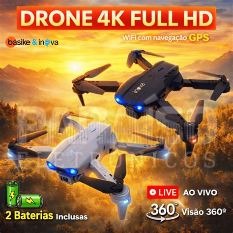 Drone Barato Com Gps - Drone com Câmera GPS 4K AIRCRAFT Inova FULL HD 2 BATERIAS Wi-Fi 2.4 ...