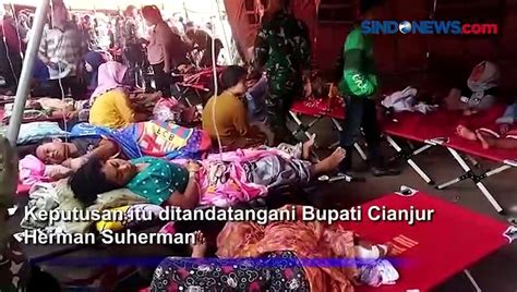 Status Tanggap Darurat Gempa Ditetapkan Bupati Cianjur Video Dailymotion