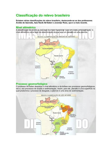 Classificação do Relevo Brasileiro | PDF