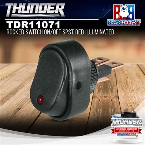 Thunder Tdr11071 Rocker Switch Onoff Spst Red Illuminated Brandbeast