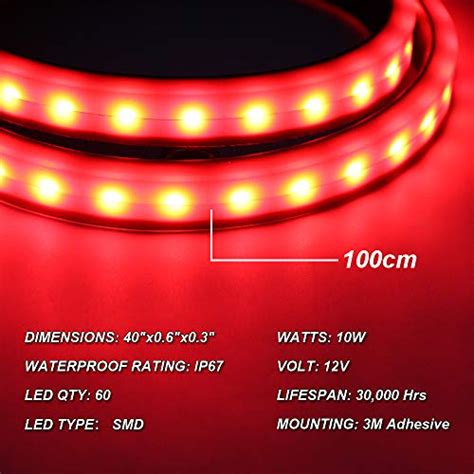 LED Third Brake Light Strip Bar 5 Function Sequential Turn Signal