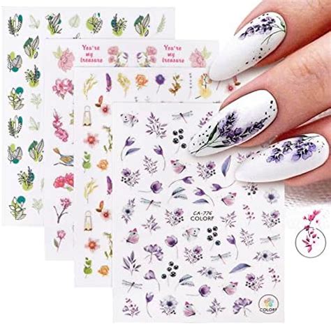 Blatt Nagelsticker Selbstklebend Fr Hling Blumen Nagel Sticker