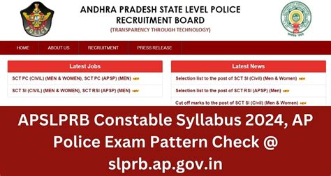 APSLPRB Constable Syllabus 2024 AP Police Exam Pattern Check Slprb