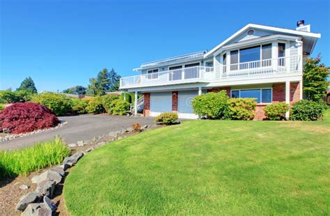 House Exterior With Large Grass Lawn Stock Photo Image Of