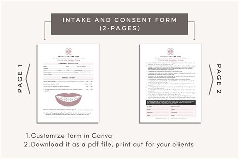 Tooth Gem Client Intake Forms Teeth Gem Consent Form Etsy