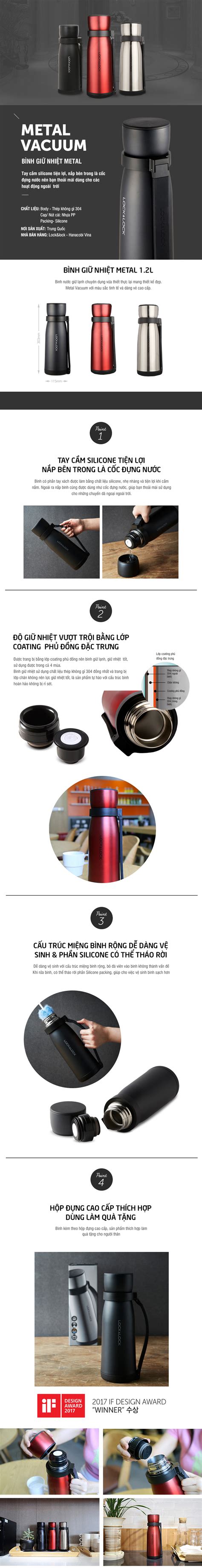 Bình giữ nhiệt Metal Motor Hot Tank Lock Lock LHC Gia Dụng Nhà Việt