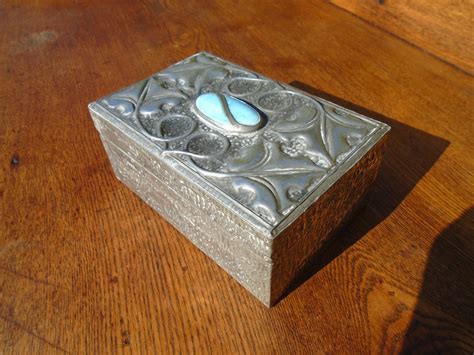 Antiques Atlas Arts Crafts Pewter Casket With Cabochon