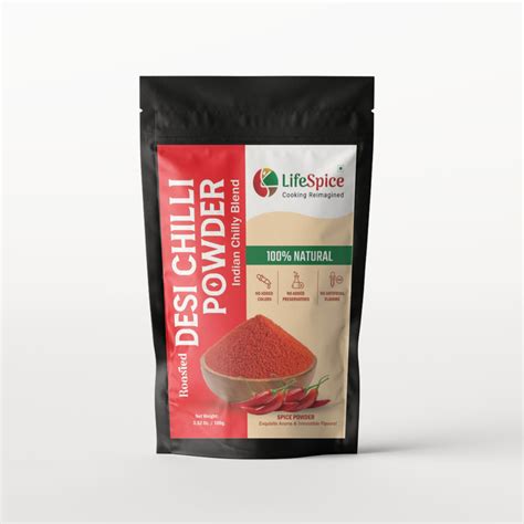 Lifespice Roasted Desi Chilli Powder 100g Pouch With Natural Phytochemicals In A Easy Use