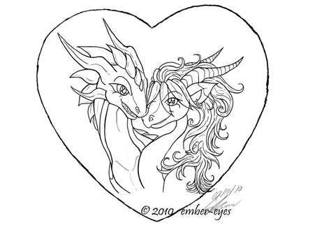 A Dragon's Valentine - Lines by Ember-Eyes on DeviantArt