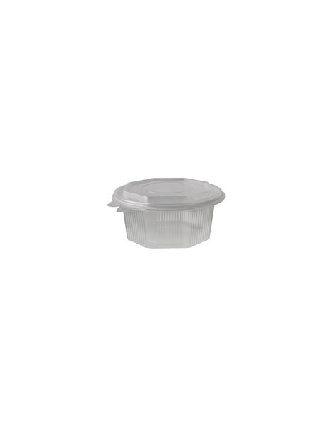 25 Recipientes Con Tapa Plastico PP Transparente Octagonales 1500 Ml