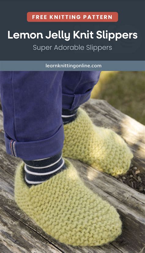 Lemon Jelly Knit Slippers Free Knitting Pattern Lko