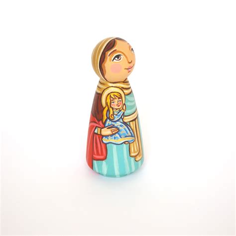 Under Angel Wings: Saint Anne - hand painted patron saint figurines ...