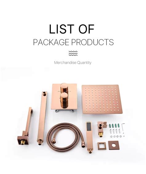 MG Unique Design Rose Gold Shower Set Lovely Thermostatic Hot Cold Water Mixer Tap Showers