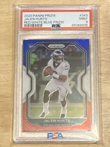 2020 Panini Prizm Jalen Hurts Red White Blue 343 Rookie RC PSA 9