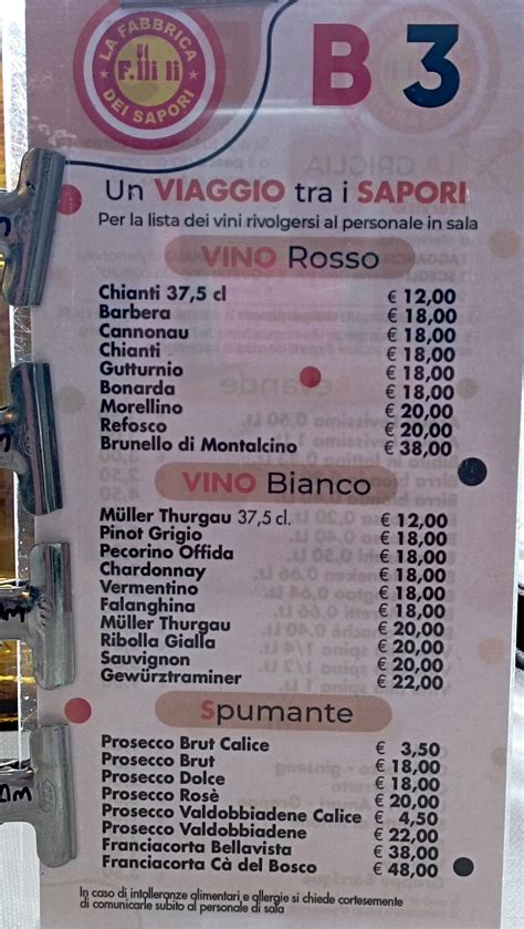 Menu Da La Fabbrica Dei Sapori Ristorante Castellanza