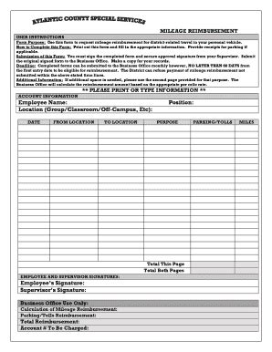 Fillable Online Form Purpose Use This Form To Request Mileage