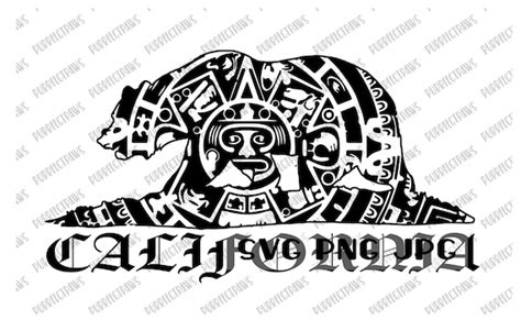 California Bear With Aztec Pattern Svg Digital Cut File Etsy