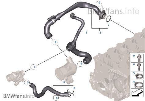 Cooling System Water Hoses BMW 3 F30 335i N55 Europe