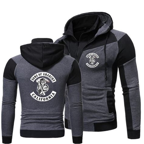 2020 New Fashion Sons of Anarchy Mens Motorcycle Sport Hoodies Jacket ...