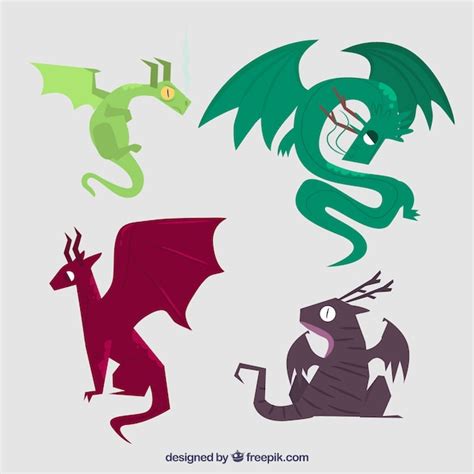 Free Vector Dragon Character Collection