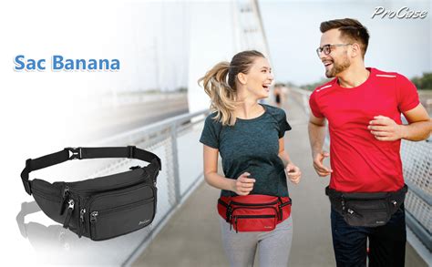 Procase Sac Banana Sacoche De Ceinture Homme Femme Fanny Pack Waist