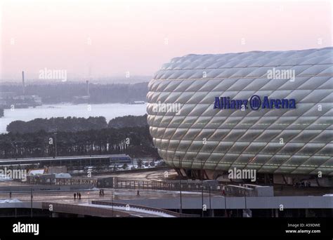 Allianz Arena At Night With Red Light Hi Res Stock Photography And