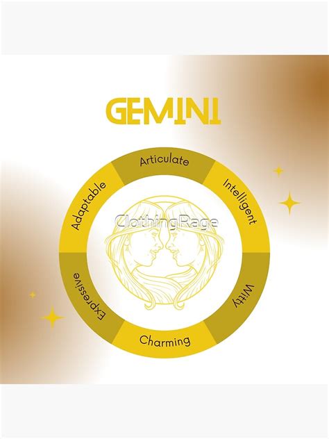 Gemini Zodiac Sign T Shirt And Accessories Poster For Sale By