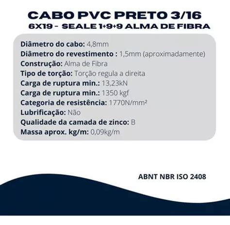 100 Metros Cabo Aço 3 16 Revestido Em Pvc Para Academia 6x19