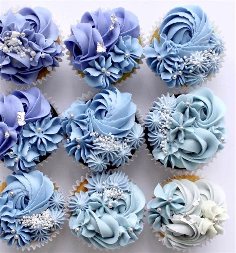 Pin By Jane Zoleta On Sweet Confections Blue Cupcakes Cupcake Cake