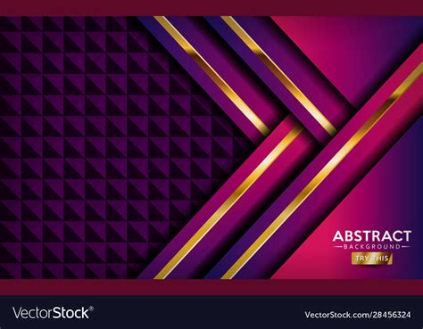 Modern Magenta Gradient Background With Golden Vector Image