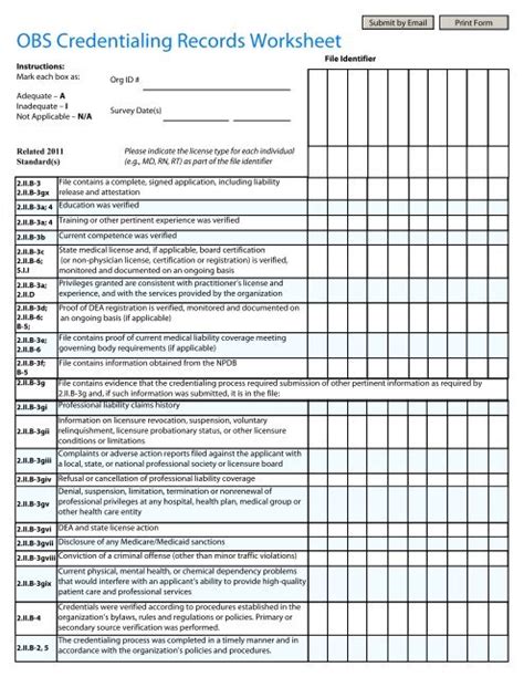 Provider Credentialing Checklist Template Prntbl