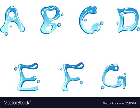 Water Drop Type Font Royalty Free Vector Image