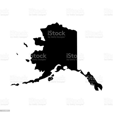 Alaska Map Alaska Silhouette Map Icon Stock Illustration - Download ...